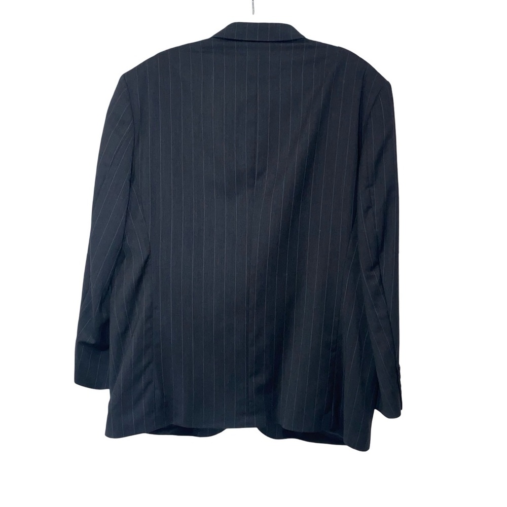 Oscar de la Renta Men’s Pinstripe Blazer 46R Wool Charcoal Gray 2-Button Vintage - Picture 7 of 9